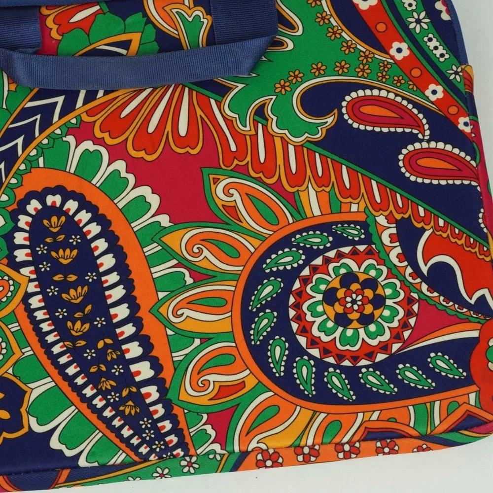 Vera Bradley Paisley Vibrant Colored Laptop Case‎ with Handle Exterior Pocket